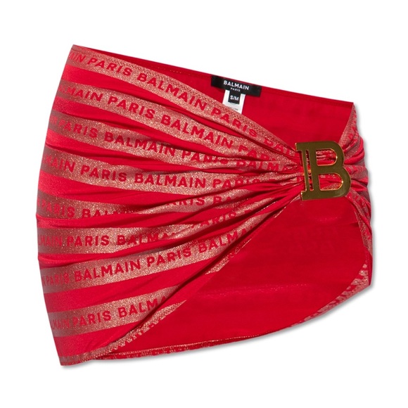 Balmain Other - BALMAIN***Red Sarong Coverup Swimsuit***S/M $355 NWT